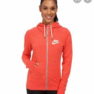 Orange Nike Zip Up Sweater